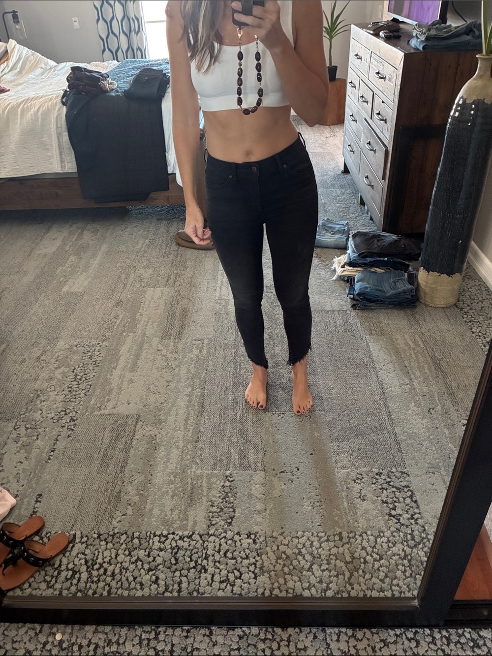 Joe's Jeans Black Ankle Skinny with Raw Hem